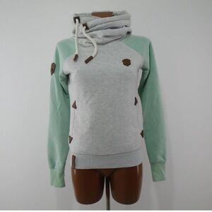 Naketano hoodie grey/ green size Medium